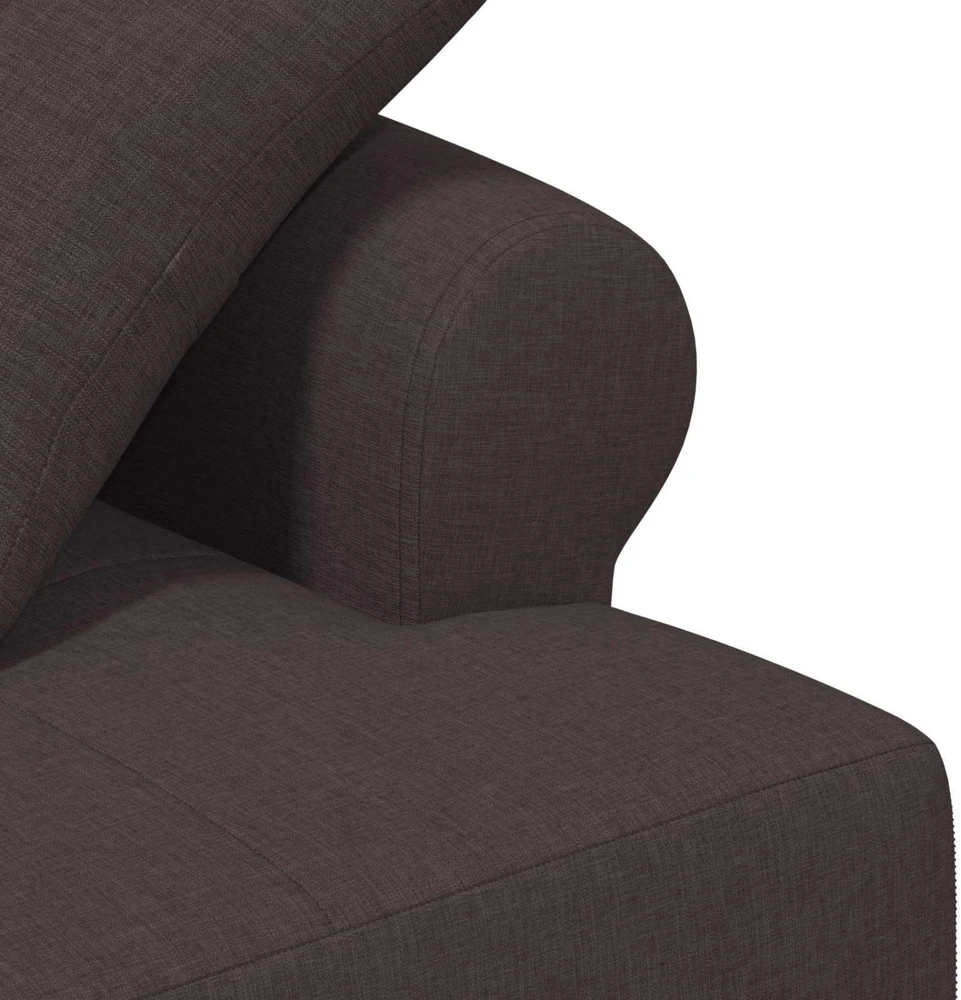 Sofa Minkštas kampas su mygtukų apmušalais Tamsiai rudas Audinys