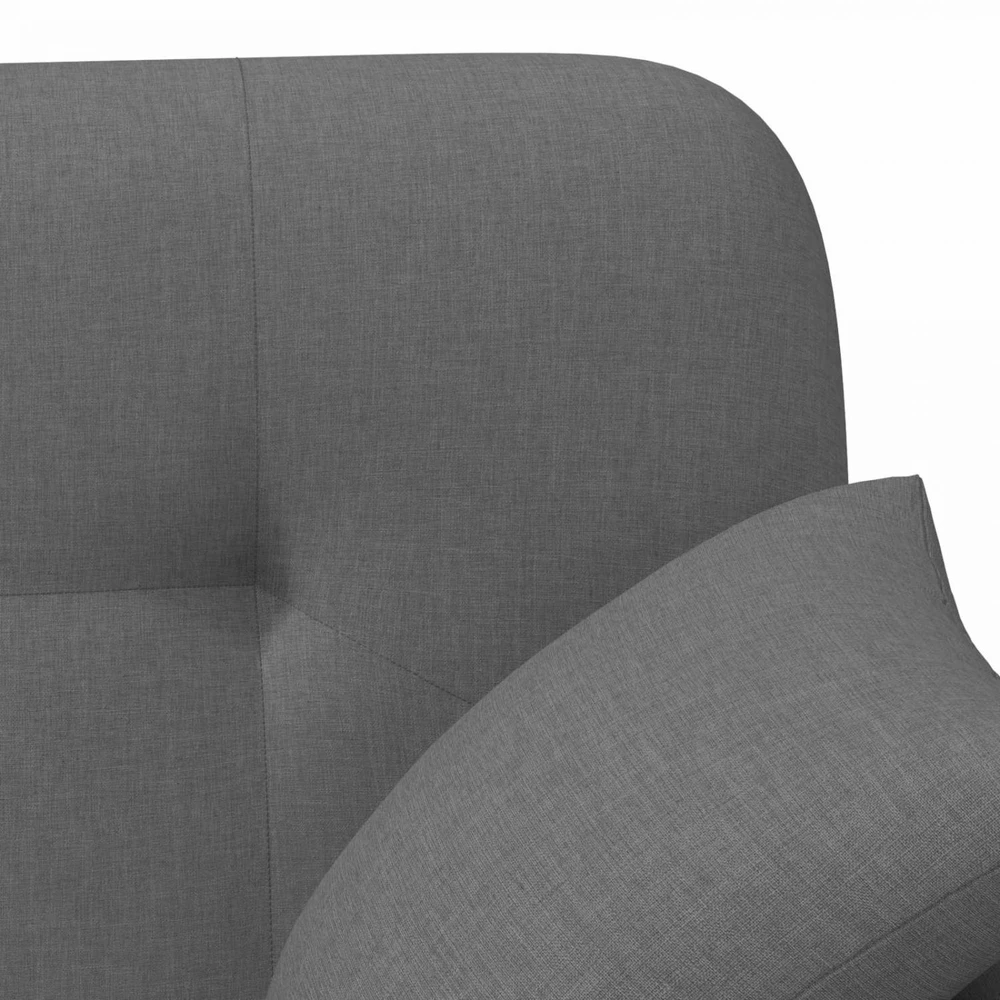 Sofa Minkštas kampas su mygtukų apmušalais Tamsiai pilka Audinys