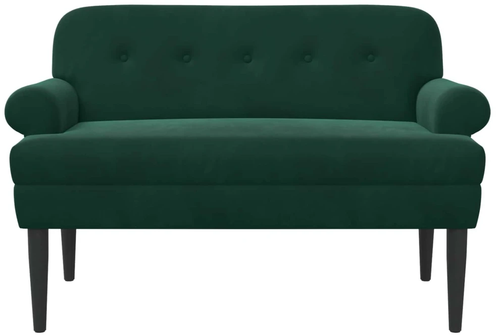 Sofa Minkštas kampas su mygtukų apmušalais Tamsiai žalia Aksomas
