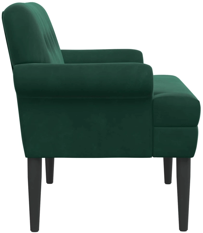 Sofa Minkštas kampas su mygtukų apmušalais Tamsiai žalia Aksomas