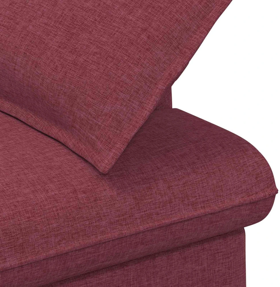 Sofa Minkštas kampas su mygtukų apmušalais Vyno raudona Audinys