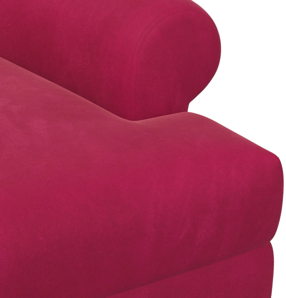 Sofa Minkštas kampas su mygtukų apmušalais Vyno raudona Aksomas