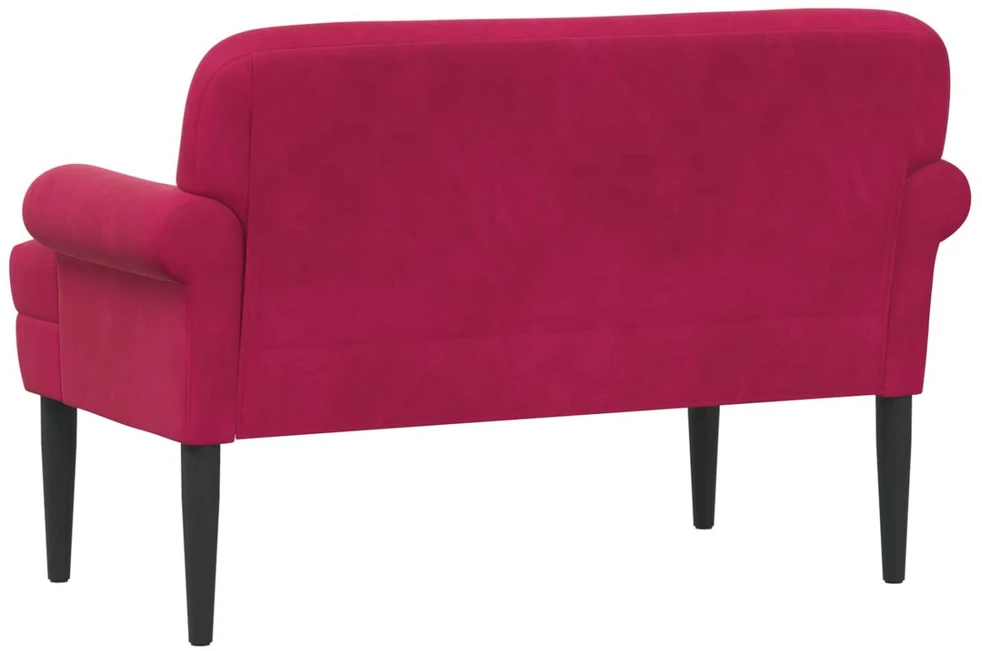 Sofa Minkštas kampas su mygtukų apmušalais Vyno raudona Aksomas