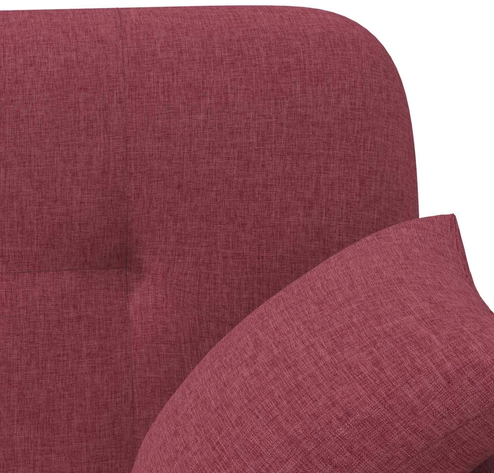 Sofa Minkštas kampas su mygtukų apmušalais Vyno raudona Audinys