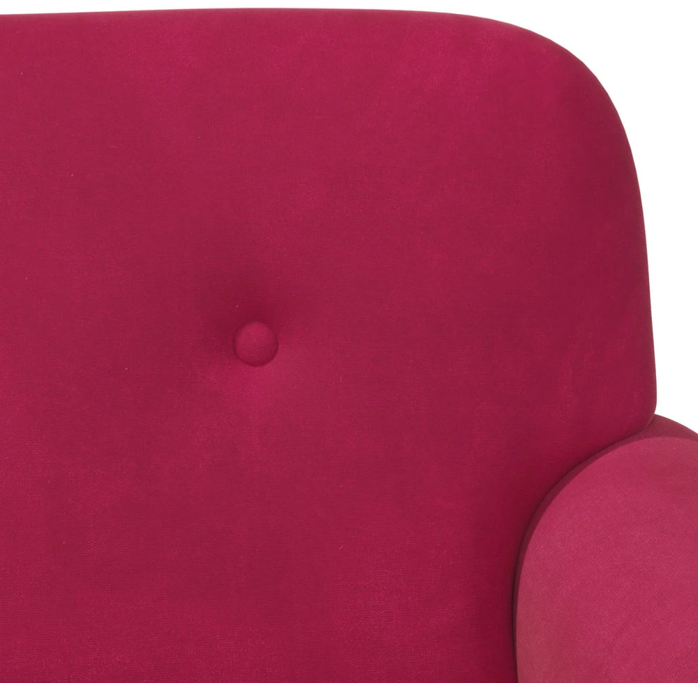 Sofa Minkštas kampas su mygtukų apmušalais Vyno raudona Aksomas