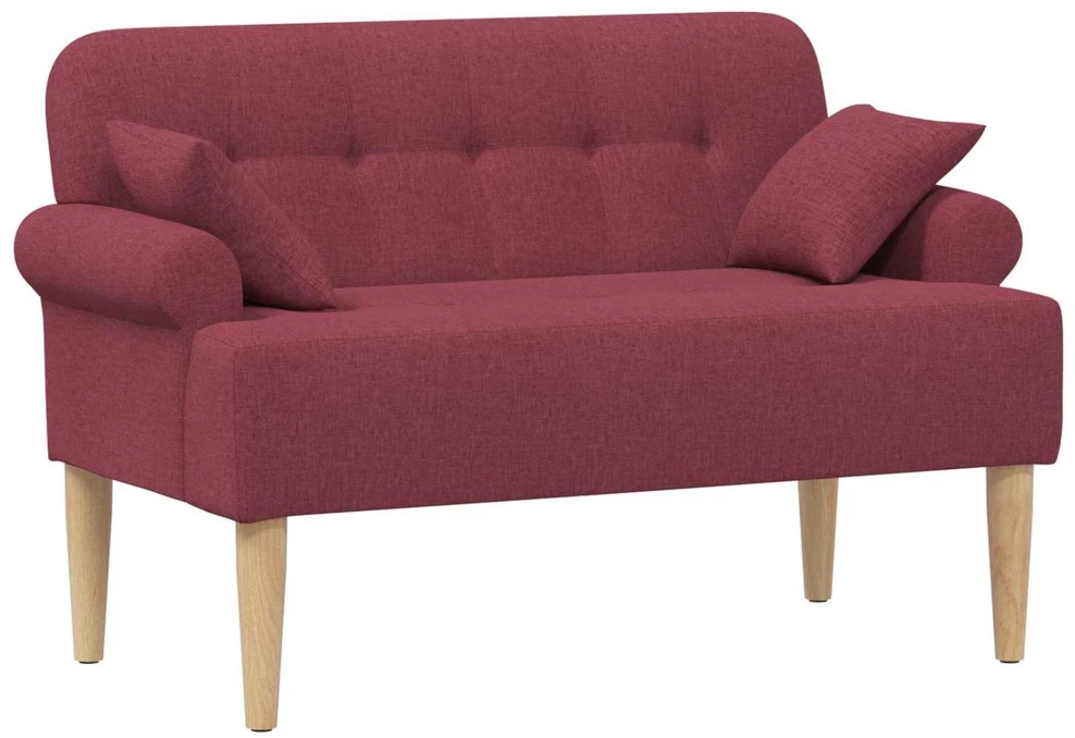 Sofa Minkštas kampas su mygtukų apmušalais Vyno raudona Audinys
