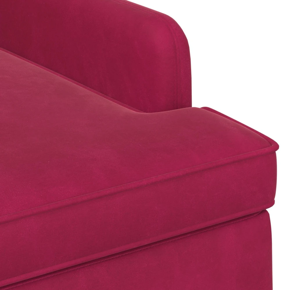 Sofa Minkštas kampas su mygtukų apmušalais Vyno raudona Aksomas