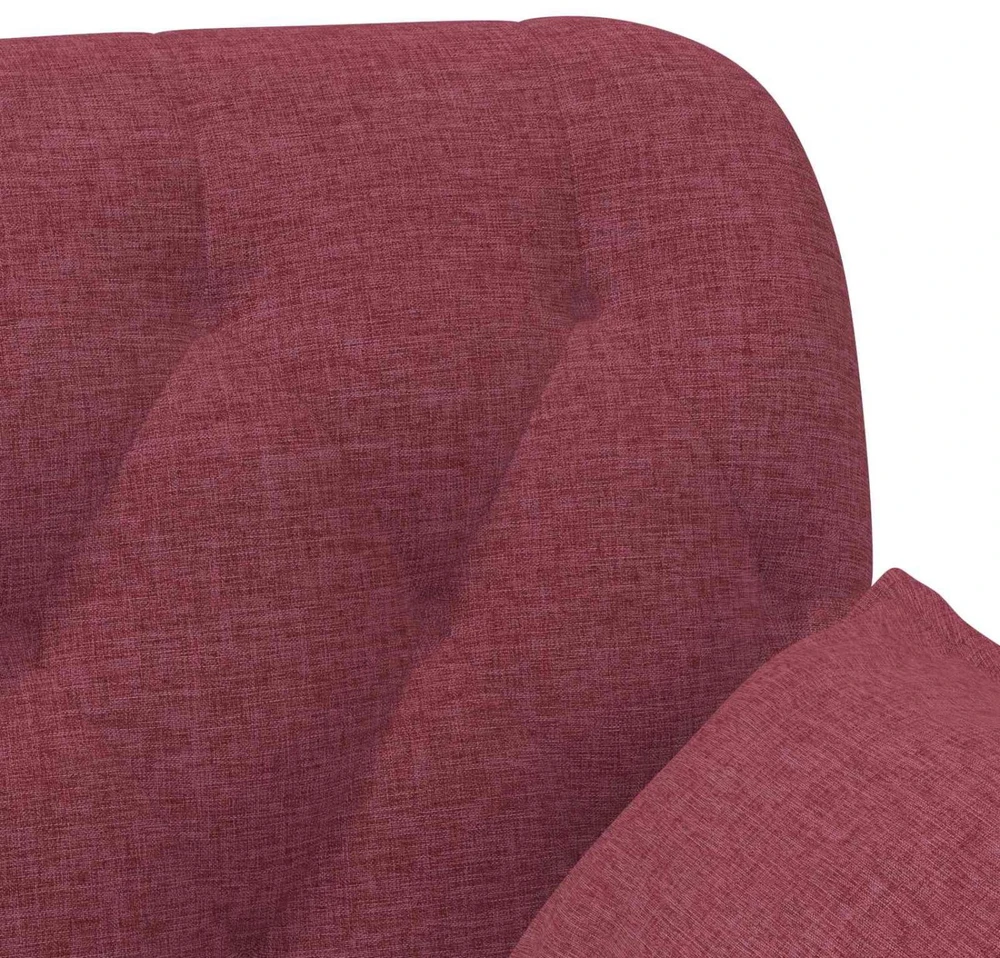 Sofa Minkštas kampas su mygtukų apmušalais Vyno raudona Audinys