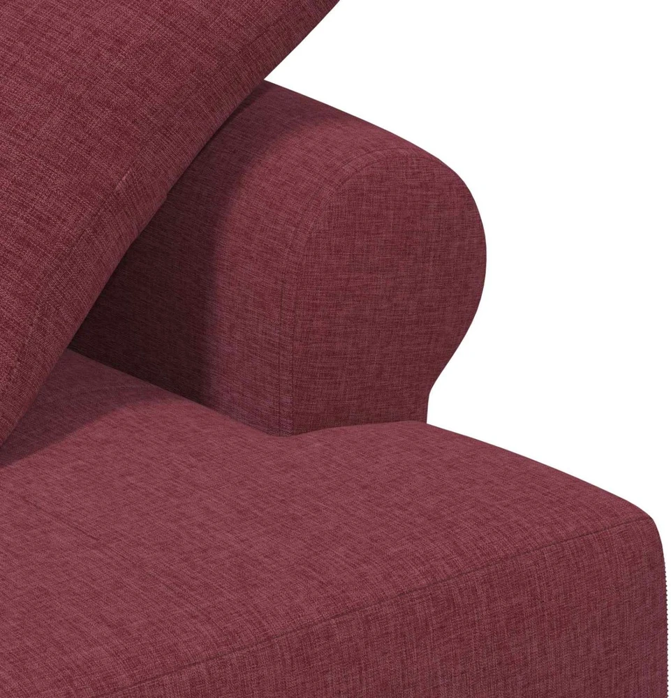 Sofa Minkštas kampas su mygtukų apmušalais Vyno raudona Audinys