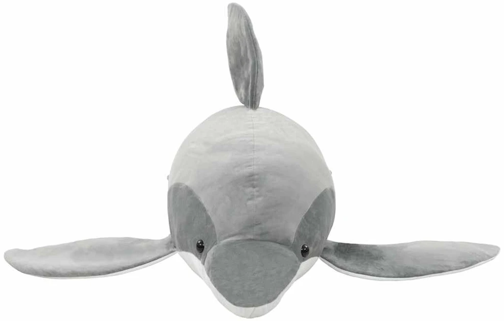Minkštas žaislinis delfinas, pilkas, pliušinis