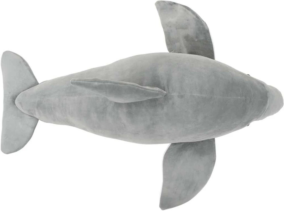 Minkštas žaislinis delfinas, pilkas, pliušinis