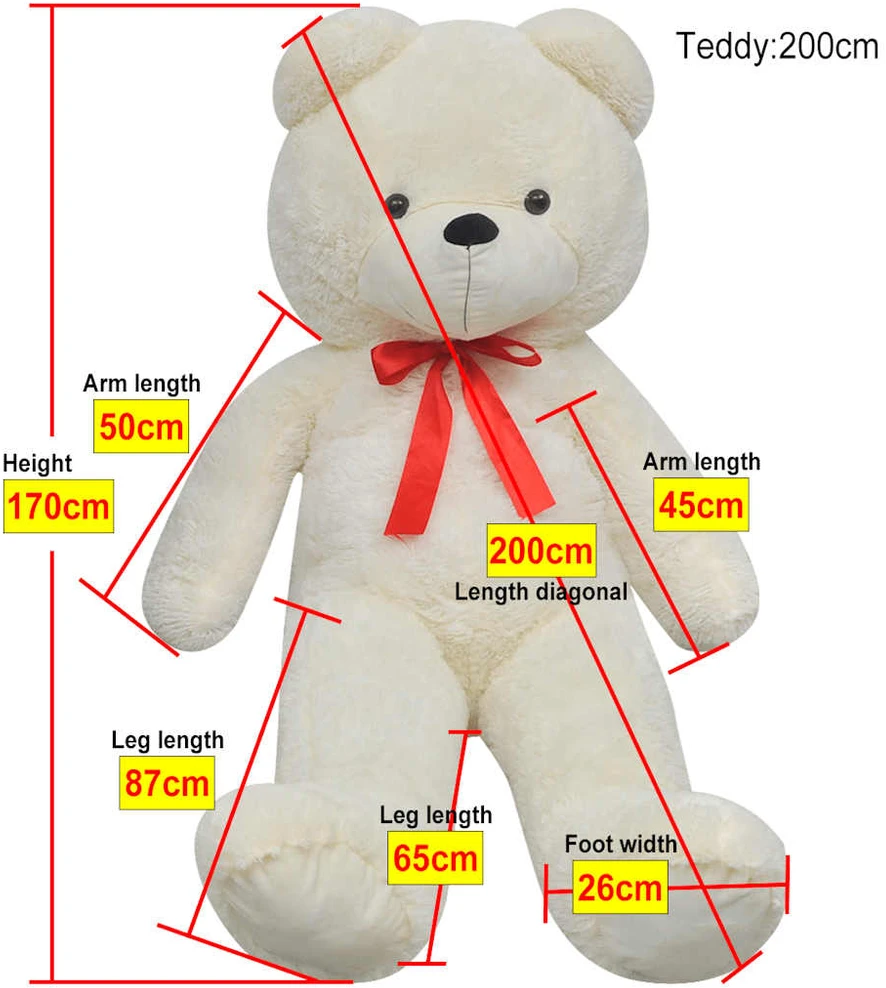 Minkštas žaislinis šuo, pliušinis, baltas, 170cm
