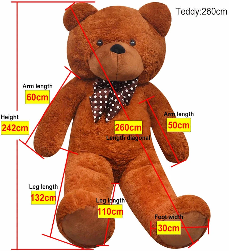 Minkštas žaislinis šuo, pliušinis, rudas, 242cm