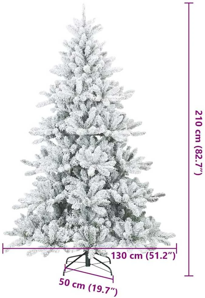 Dirbtinis sulankstomas Kalėdų medis su sniego danga Balta