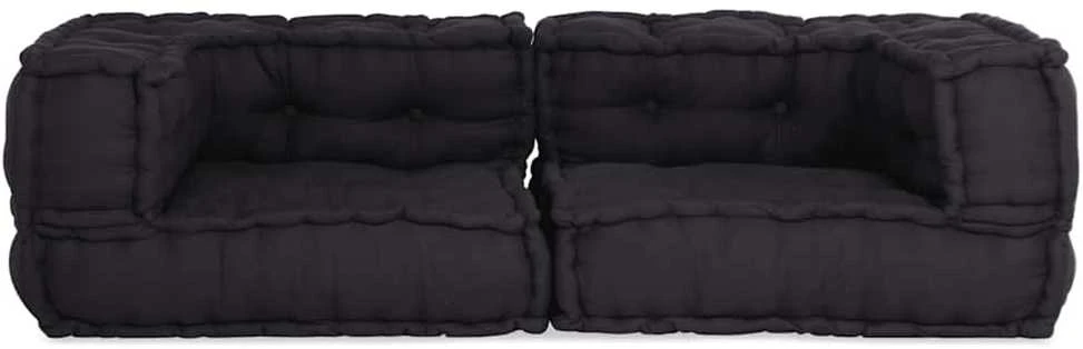 Dvivietė modulinė sofa, antracito spalvos, 140x70x36, audinys