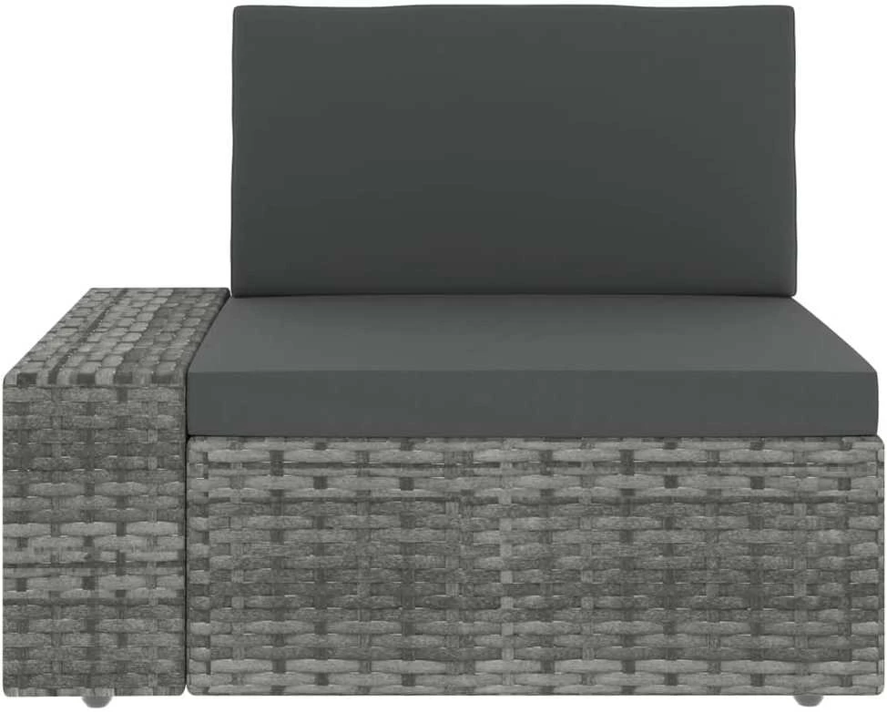 Modulinė trivietė sofa, pilkos spalvos, poliratanas
