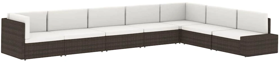 Modulinė dvivietė sofa, juodos spalvos, poliratanas