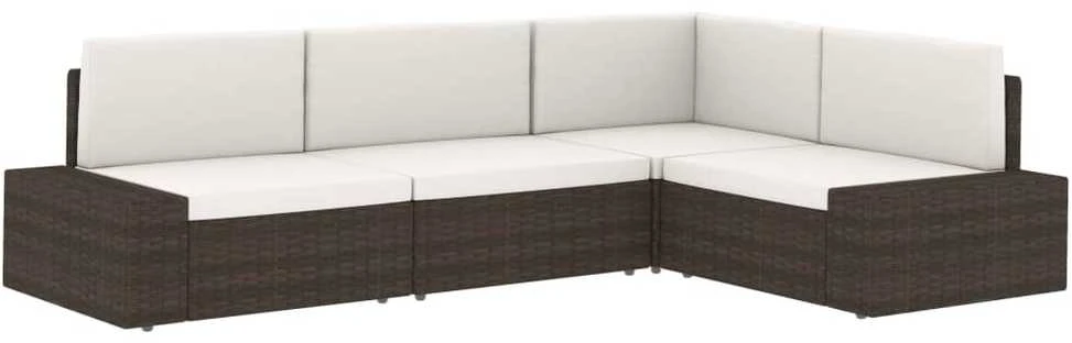 Modulinė dvivietė sofa, juodos spalvos, poliratanas