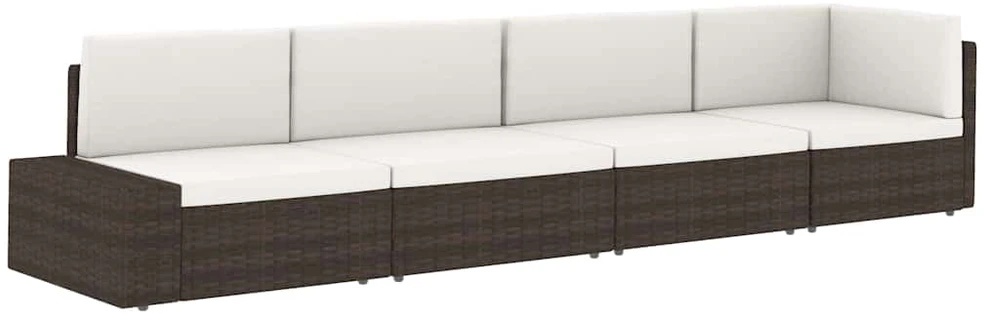 Modulinė dvivietė sofa, juodos spalvos, poliratanas
