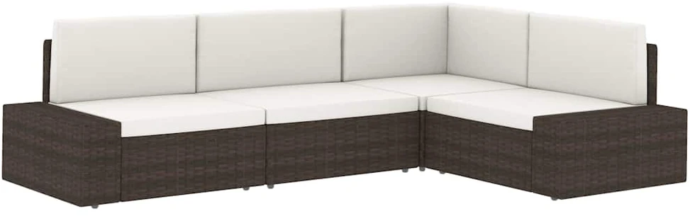 Modulinė dvivietė sofa, juodos spalvos, poliratanas