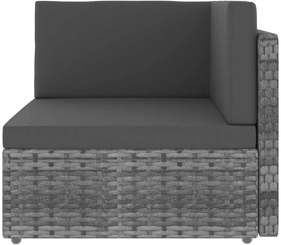 Modulinė dvivietė sofa, pilkos spalvos, poliratanas