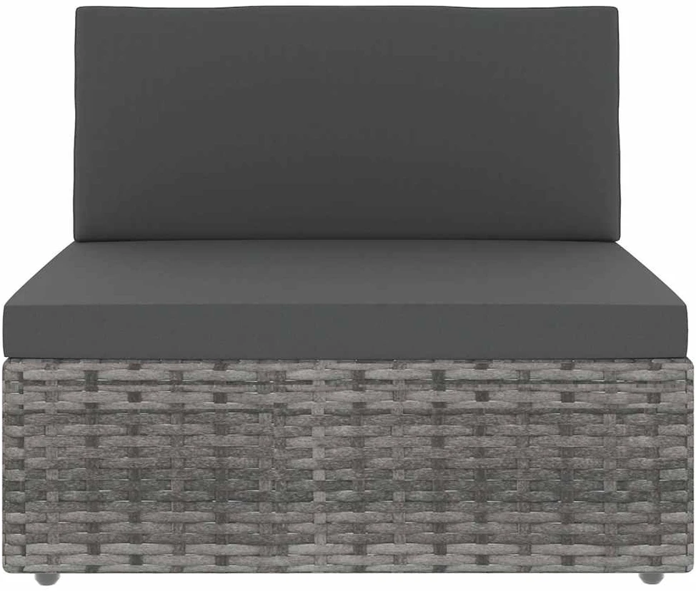 Modulinė dvivietė sofa, pilkos spalvos, poliratanas