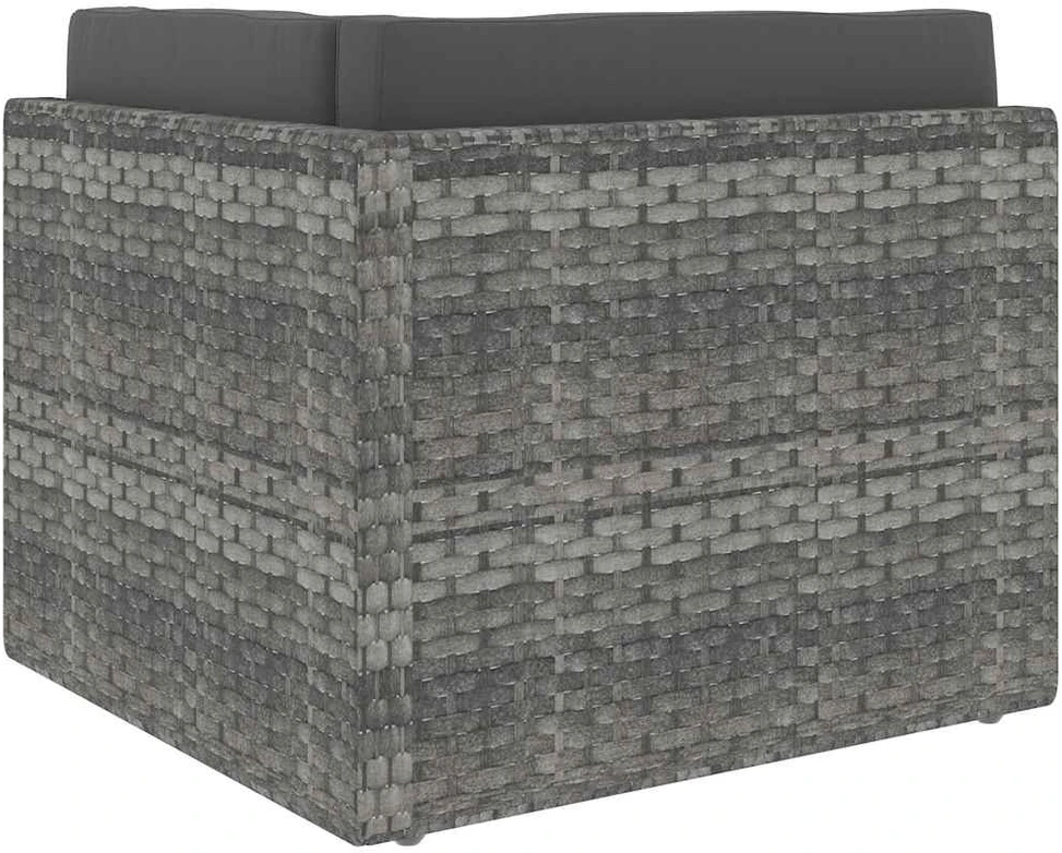 Modulinė dvivietė sofa, pilkos spalvos, poliratanas
