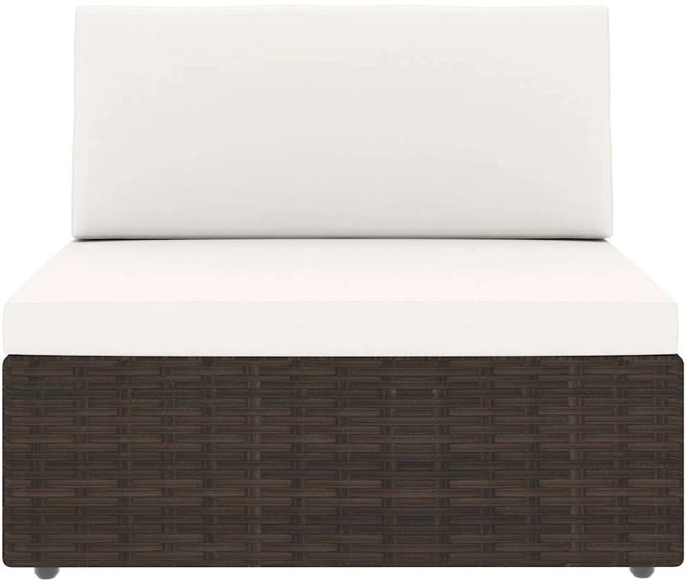 Modulinė dvivietė sofa, rudos spalvos, poliratanas