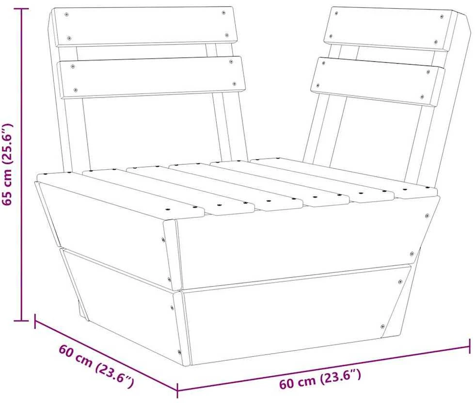 Modulinė kampinė sofa iš palečių, impregnuota eglės mediena