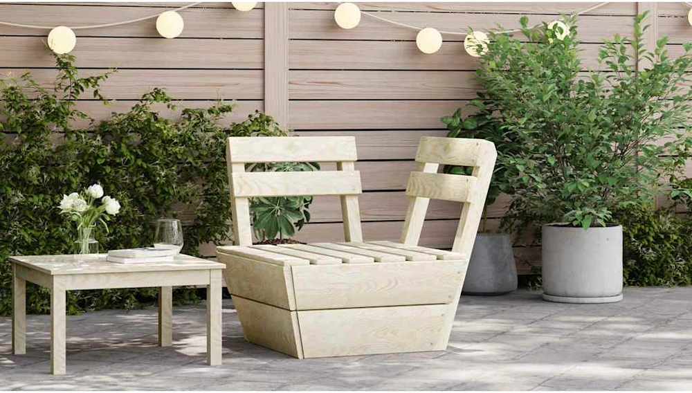 Modulinė kampinė sofa iš palečių, impregnuota eglės mediena
