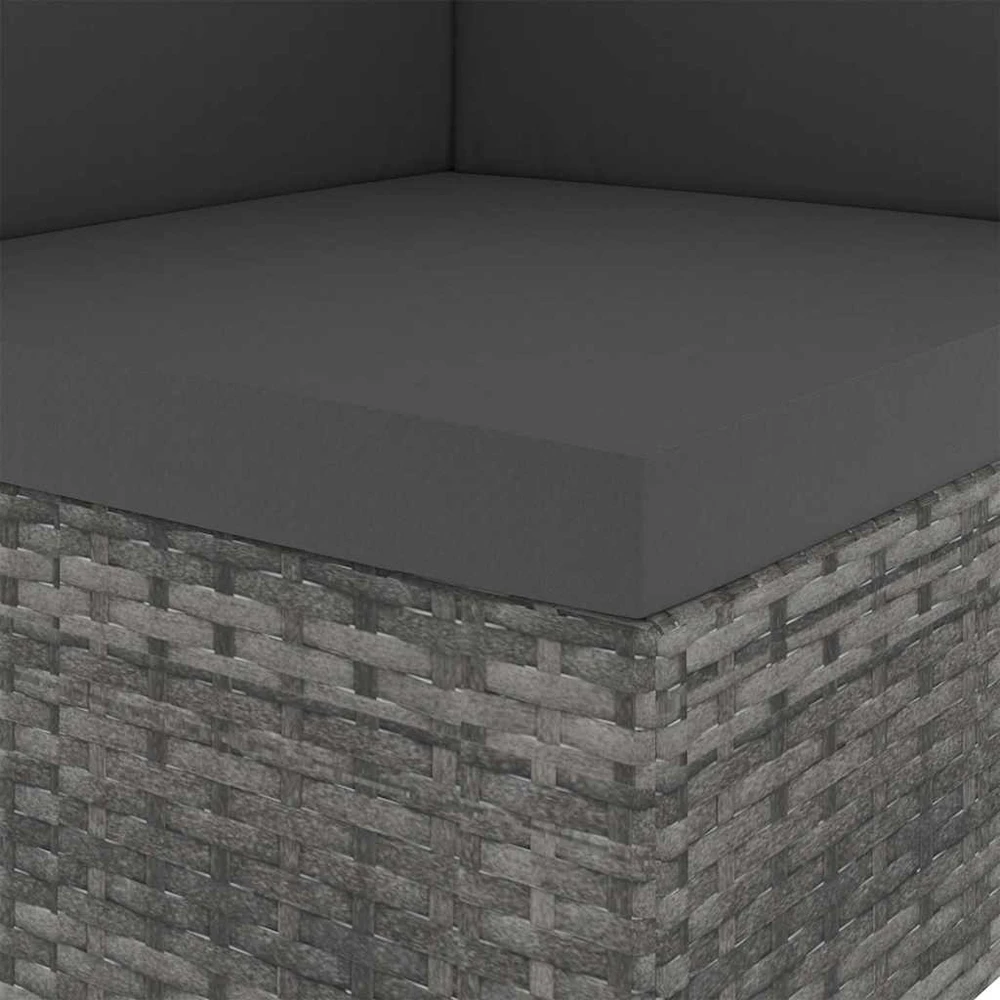 Modulinė kampinė sofa, pilkos spalvos, poliratanas