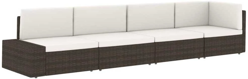 Modulinė kampinė sofa, pilkos spalvos, poliratanas