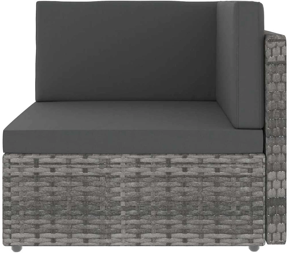 Modulinė kampinė sofa, pilkos spalvos, poliratanas