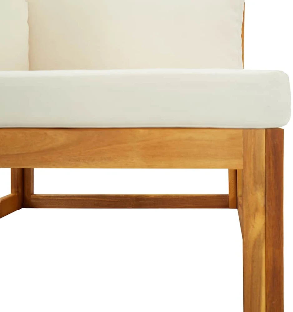 Modulinė kampinė sofa su kreminėmis pagalvėlėmis, akacija