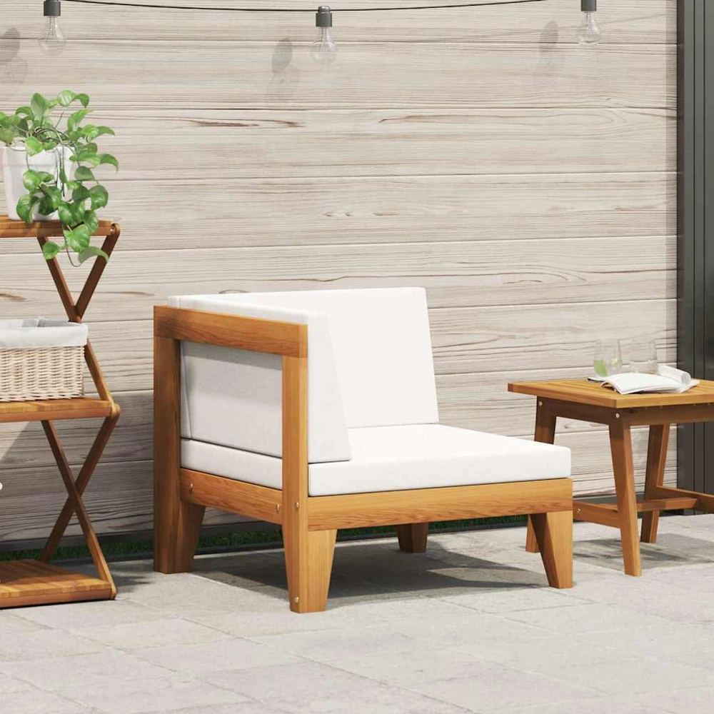 Modulinė kampinė sofa su kreminėmis pagalvėlėmis, akacija