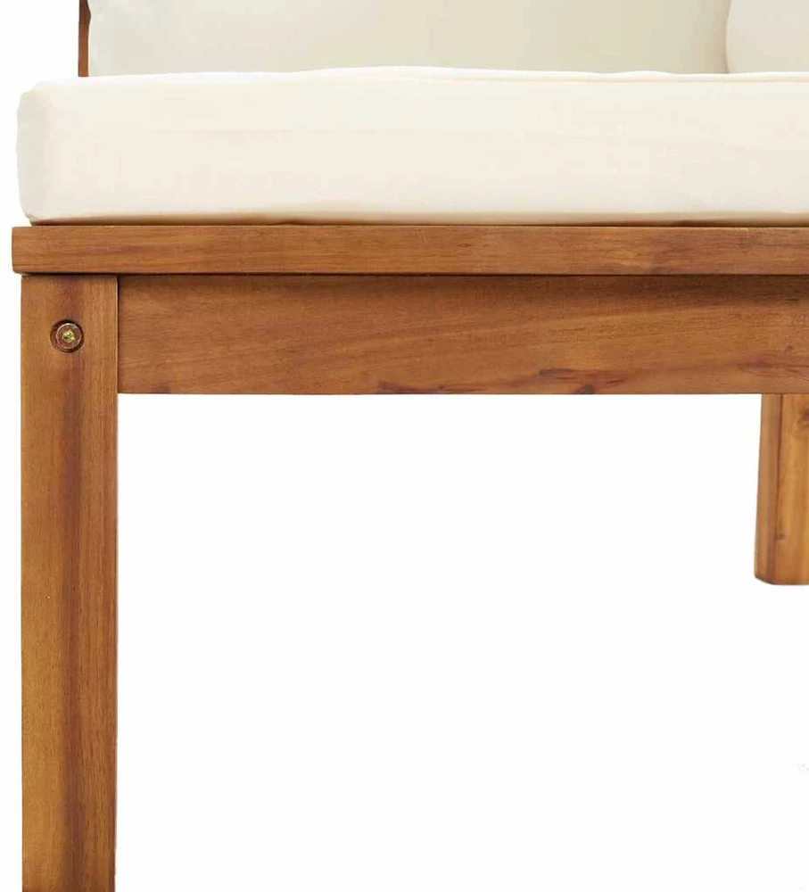 Modulinė kampinė sofa su kreminėmis pagalvėlėmis, akacija