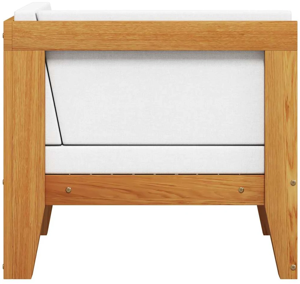 Modulinė kampinė sofa su kreminėmis pagalvėlėmis, akacija
