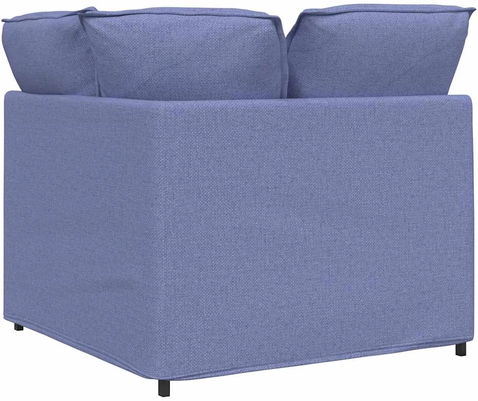 Modulinė kampinė sofa su pagalvėlėmis, džinsinės mėlynos spalvos, 100 cm