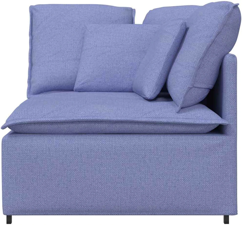 Modulinė kampinė sofa su pagalvėlėmis, džinsinės mėlynos spalvos, 100 cm