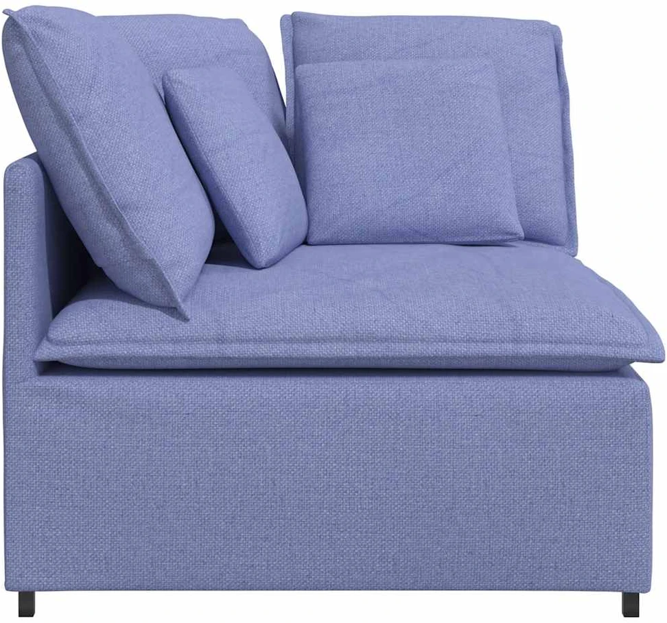 Modulinė kampinė sofa su pagalvėlėmis, džinsinės mėlynos spalvos, 100 cm