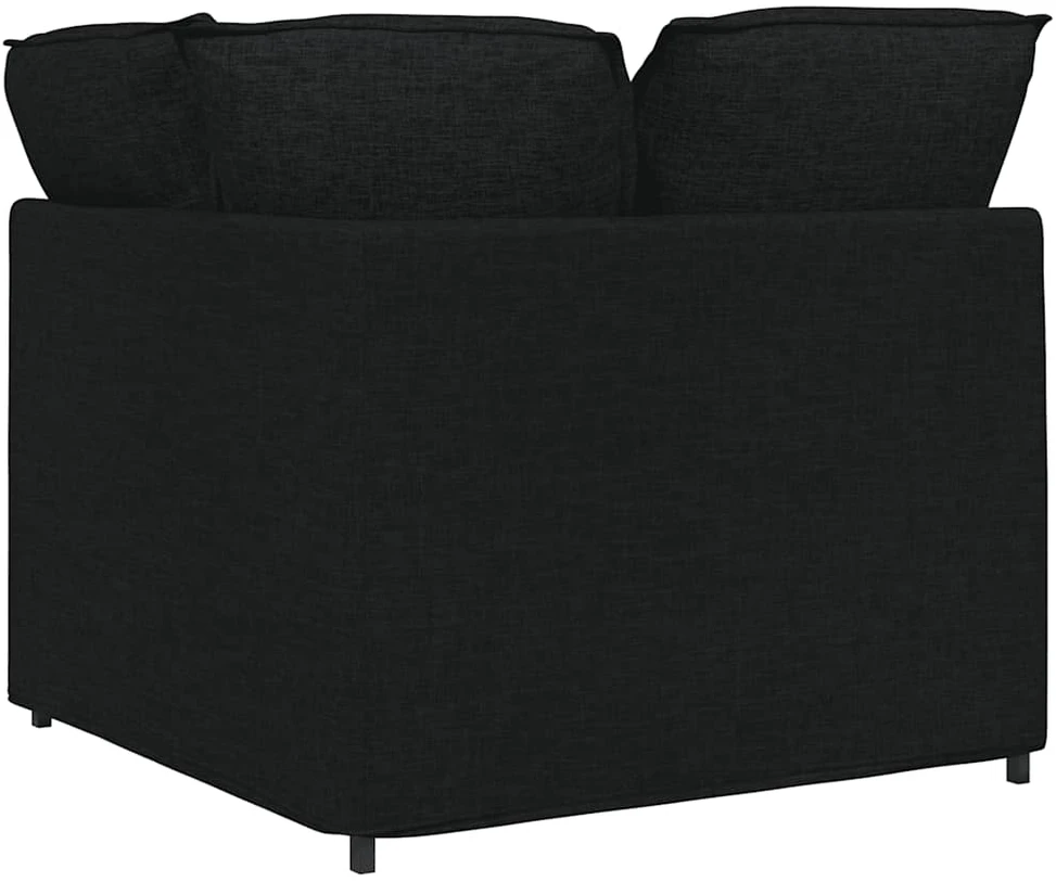 Modulinė kampinė sofa su pagalvėlėmis, juoda, 100 cm