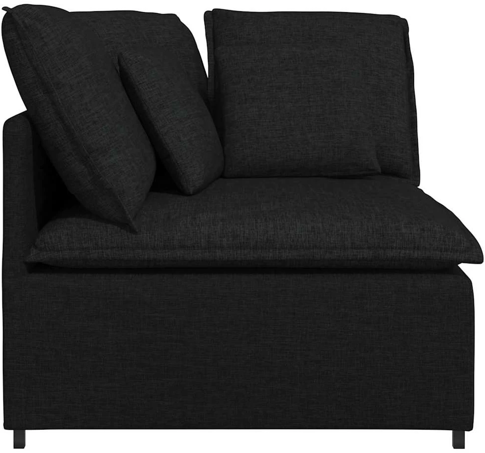 Modulinė kampinė sofa su pagalvėlėmis, juoda, 100 cm