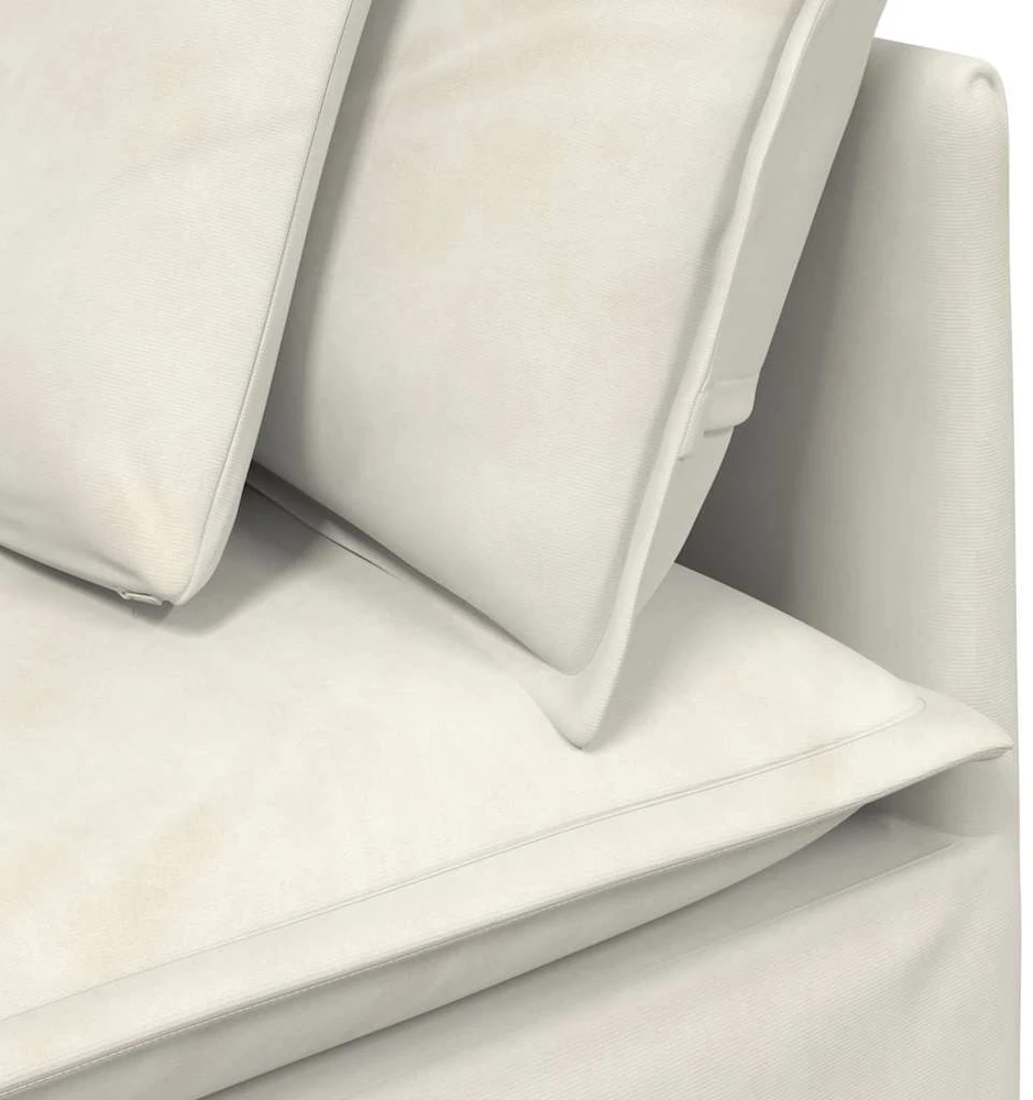 Modulinė kampinė sofa su pagalvėlėmis, kreminės spalvos, 100 cm
