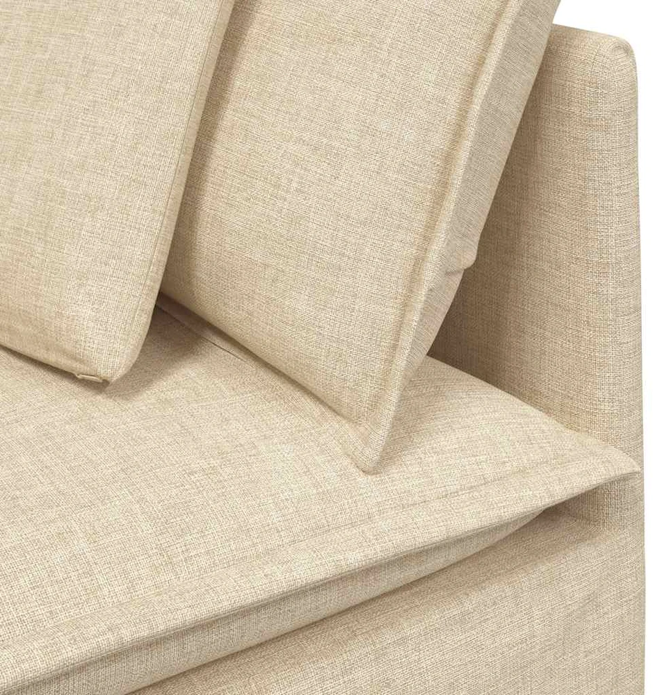 Modulinė kampinė sofa su pagalvėlėmis, kreminės spalvos, 100 cm
