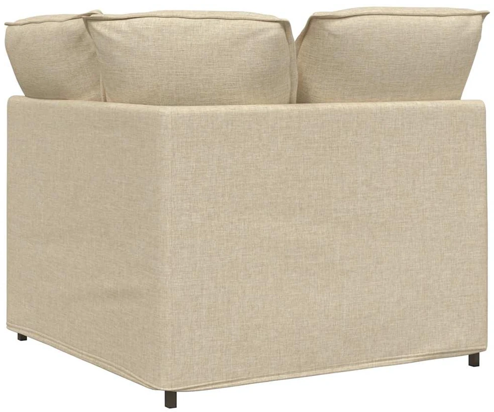 Modulinė kampinė sofa su pagalvėlėmis, kreminės spalvos, 100 cm