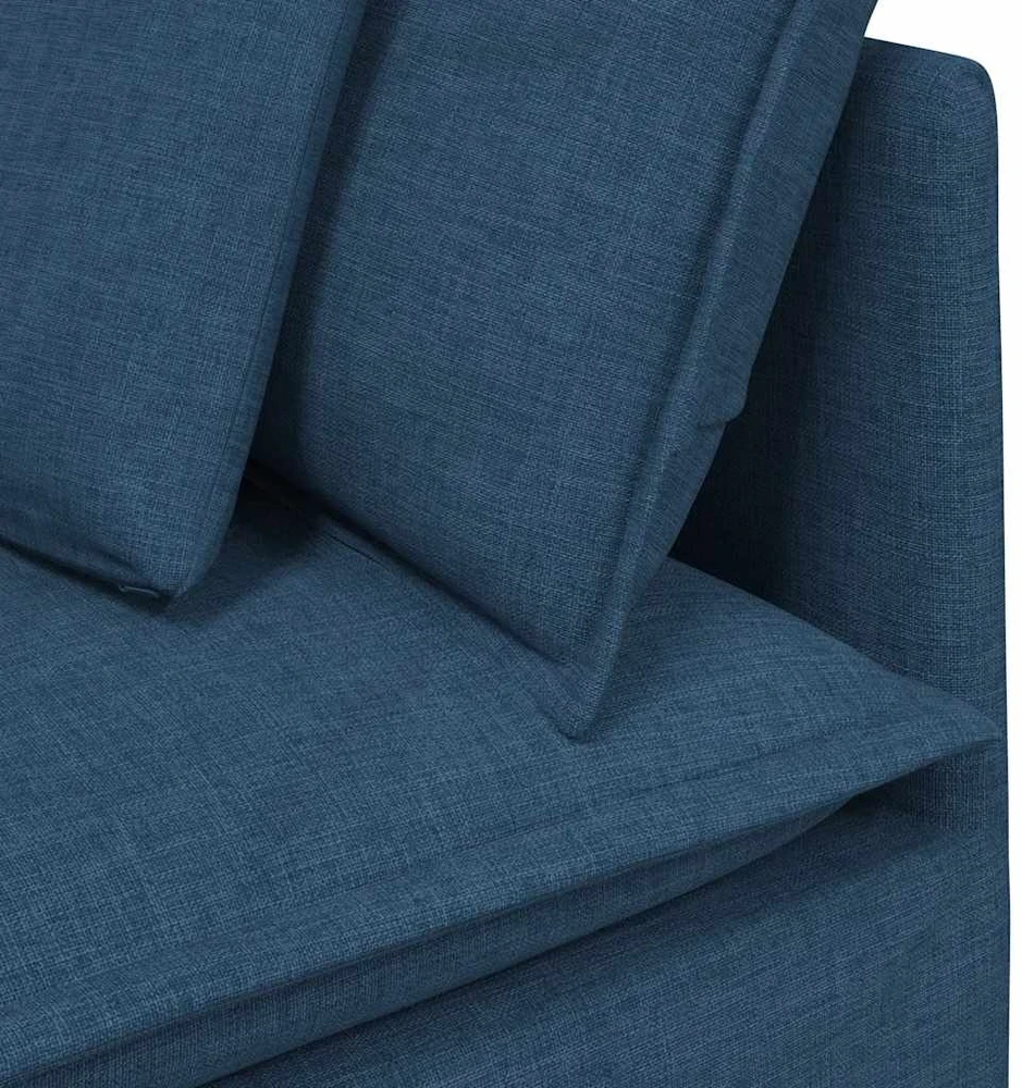 Modulinė kampinė sofa su pagalvėlėmis, mėlyna, 100 cm