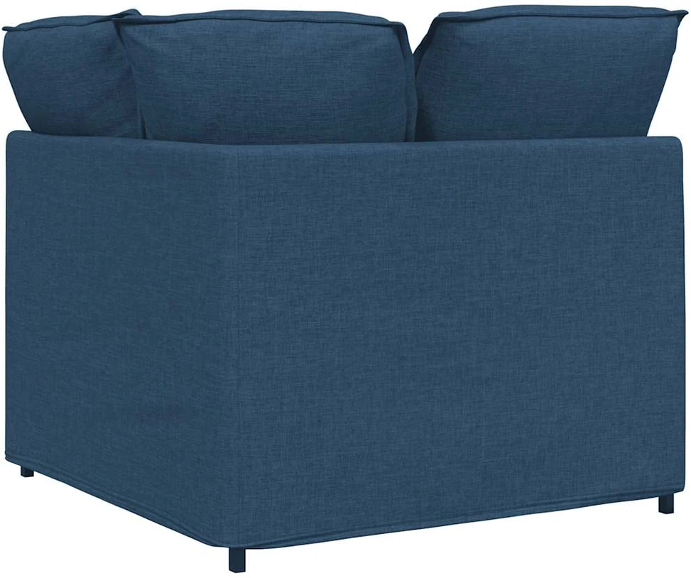 Modulinė kampinė sofa su pagalvėlėmis, mėlyna, 100 cm