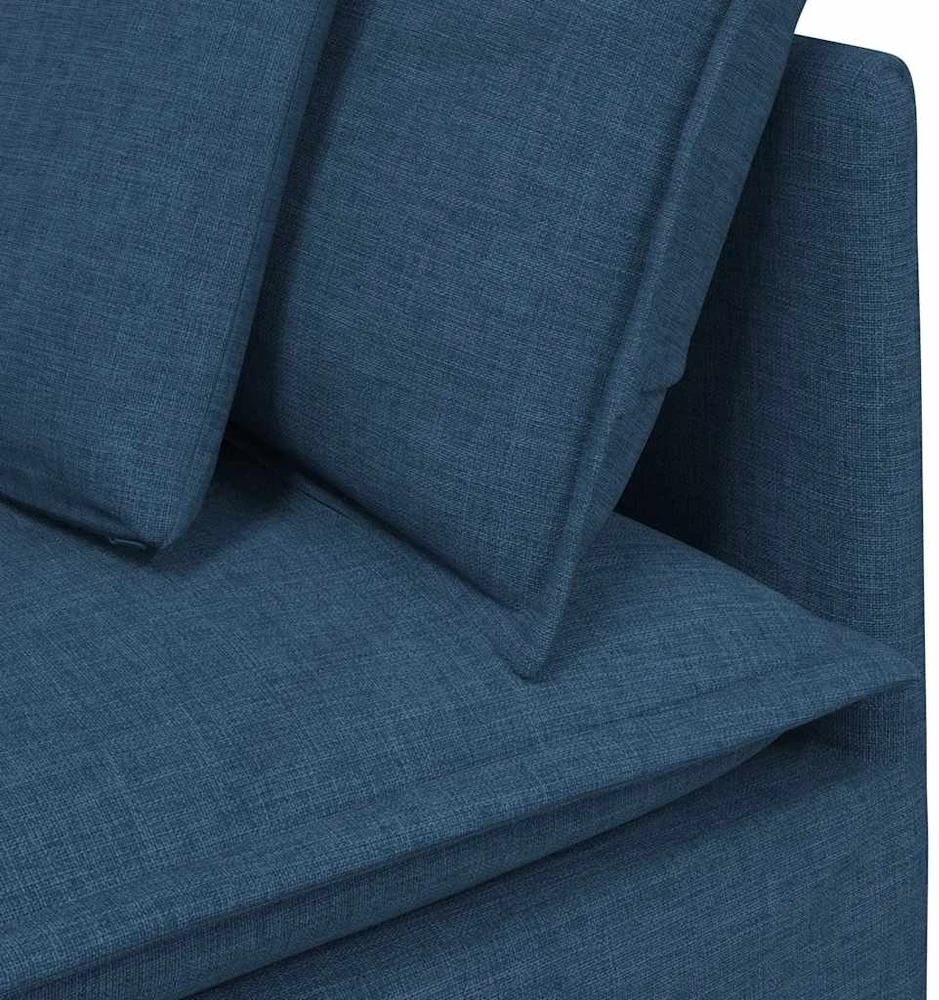 Modulinė kampinė sofa su pagalvėlėmis, mėlyna, 100 cm