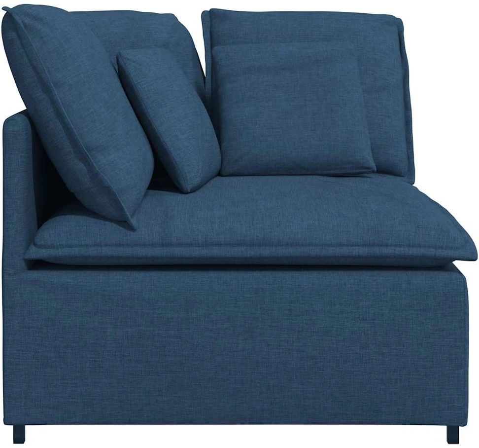 Modulinė kampinė sofa su pagalvėlėmis, mėlyna, 100 cm