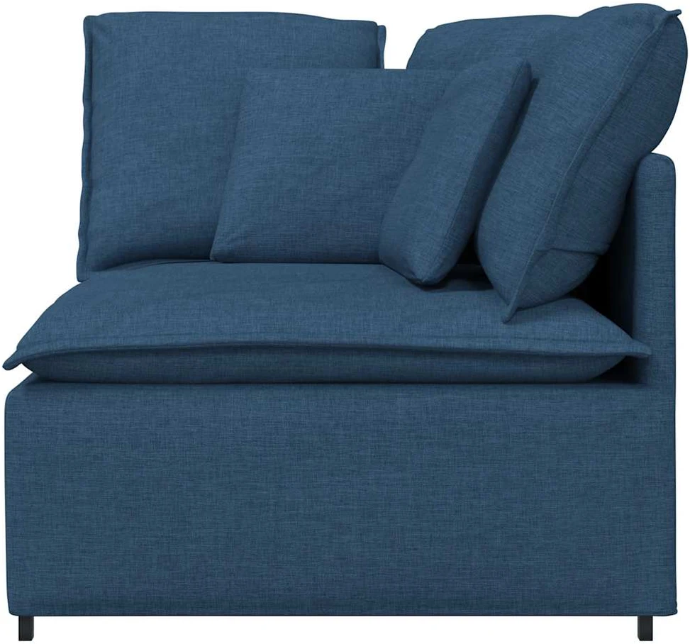 Modulinė kampinė sofa su pagalvėlėmis, mėlyna, 100 cm